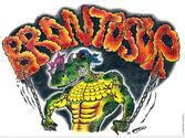 Graphisme style Fantastique cartooniste représentant un Allien mi Dragon Croco et Rhinocéros - support textile sérigraphie - Poster - Affiche