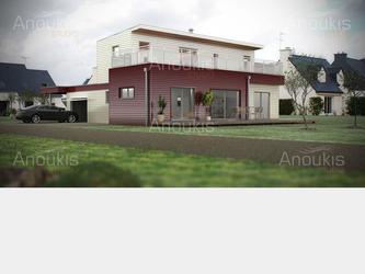 Insertion paysagre d un projet de construction d une maison en bois pour un permis de construire.