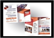 Creation de l'identité visuelle pour une plaquette de presentation de l'ecole Passy Saint Honore pour la taxe d'apprentissage. Dynamisme et modernité par les formes, la mise en page et le traitement des texes et photos