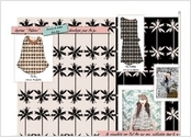 Création du dessin textile all over, des variantes de couleurs, du suivi technique auprès du fournisseur, habillage des formes de style sur photoshop.